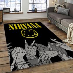 Nirvana Rock Band Punk Rock Music Retangle Carpet Area Rug Home Decor Best Gift For Fan And Friends NV38