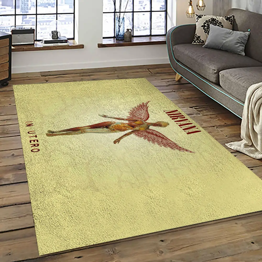 Nirvana Rock Band Punk Rock Music Retangle Carpet Area Rug Home Decor Best Gift For Fan And Friends NV49