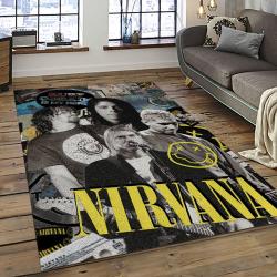 Nirvana Rock Band Punk Rock Music Retangle Carpet Area Rug Home Decor Best Gift For Fan And Friends NV56