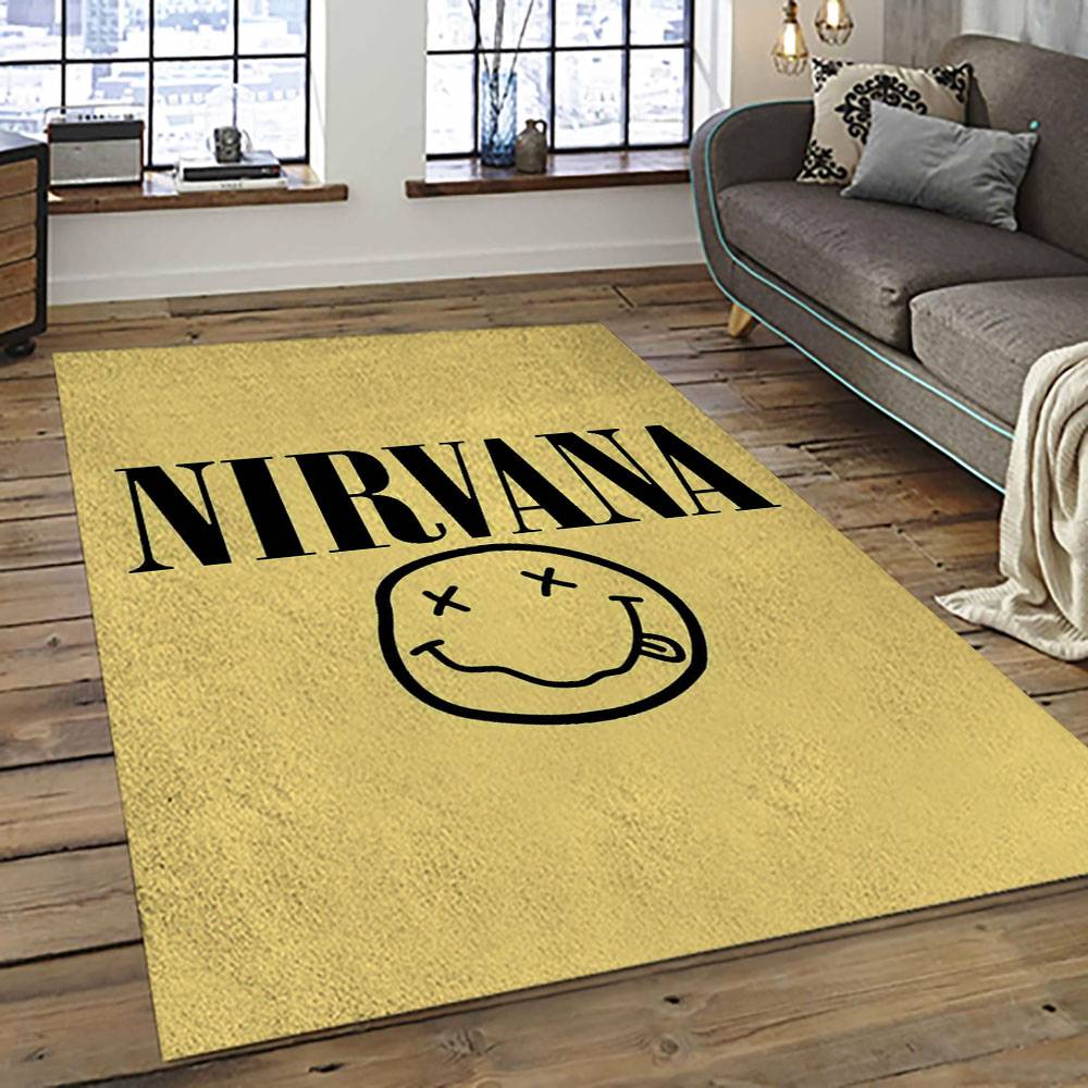 Nirvana Rock Band Punk Rock Music Retangle Carpet Area Rug Home Decor Best Gift For Fan And Friends NV59
