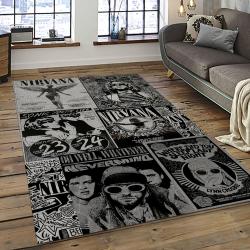 Nirvana Rock Band Punk Rock Music Retangle Carpet Area Rug Home Decor Best Gift For Fan And Friends NV61