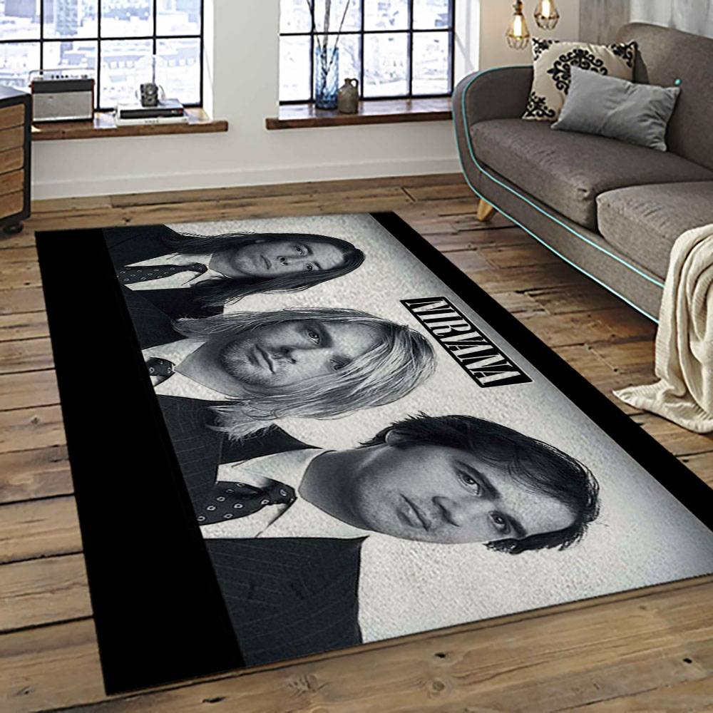 Nirvana Rock Band Punk Rock Music Retangle Carpet Area Rug Home Decor Best Gift For Fan And Friends NV65