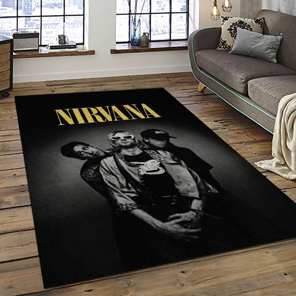 Nirvana Rock Band Punk Rock Music Retangle Carpet Area Rug Home Decor Best Gift For Fan And Friends NV66