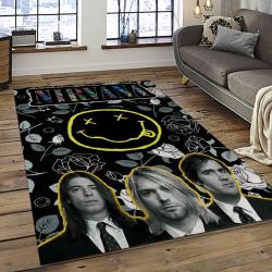 Nirvana Rock Band Punk Rock Music Retangle Carpet Area Rug Home Decor Best Gift For Fan And Friends NV67