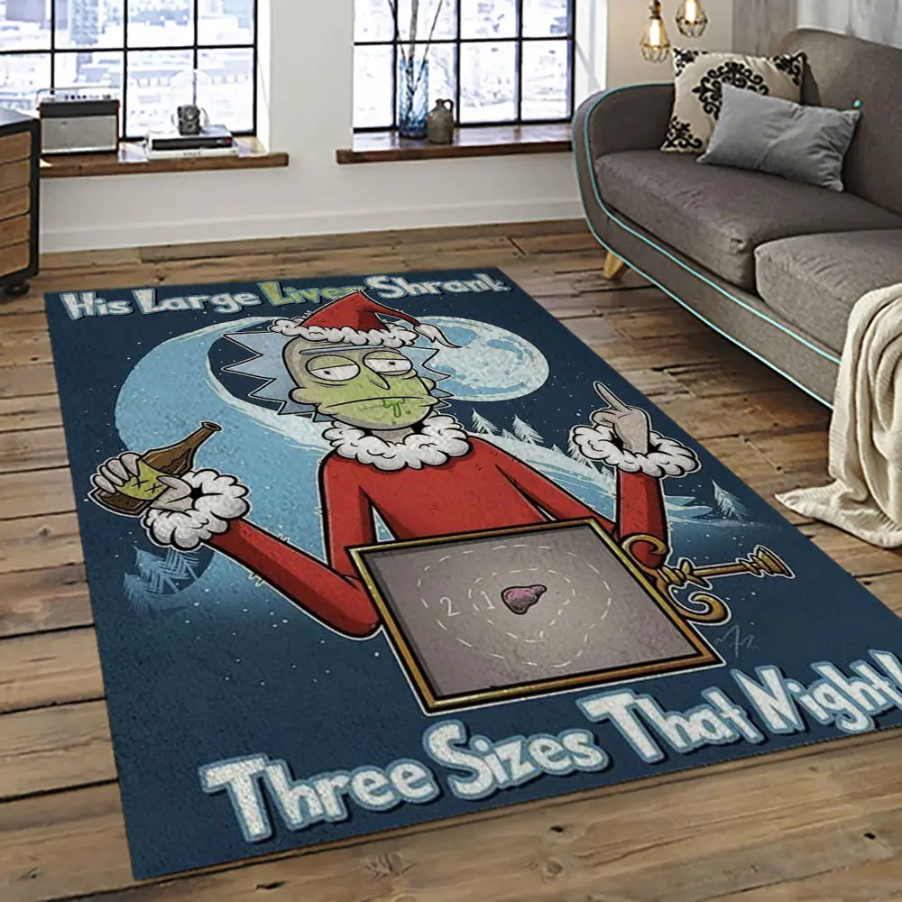 Rick and Morty Cartoon TV Show Retangle Carpet Area Rug Home Decor Best Gift For Family RM31