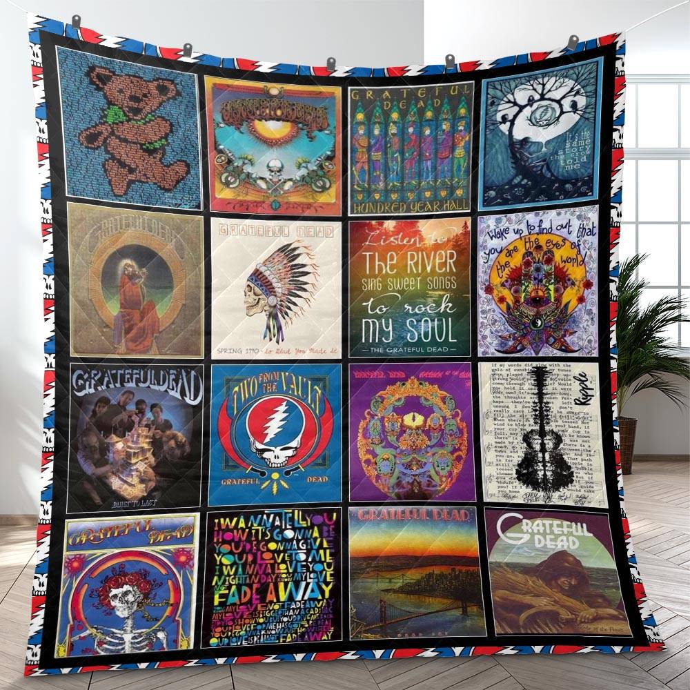 The Greatest Of Greatful Dead Cover Music Band Quilt Blanket Amazing Gift For Fans Home Decor GFD11