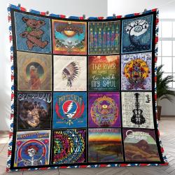 The Greatest Of Greatful Dead Cover Music Band Quilt Blanket Amazing Gift For Fans Home Decor GFD11