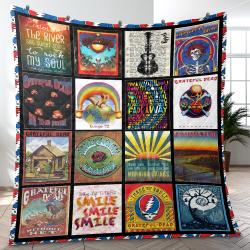 The Greatest Of Greatful Dead Cover Music Band Quilt Blanket Amazing Gift For Fans Home Decor GFD6