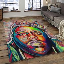 The Notorious B.I.G. Rapper Hiphop Music Rap Carpet Area Rug Home Decor Gift For Fans Gift For Friends BIG30