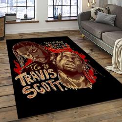 Travis Scott Rapper Hiphop Music Retangle Carpet Area Rug Home Decor Best Gift For Fan And Friends TST10