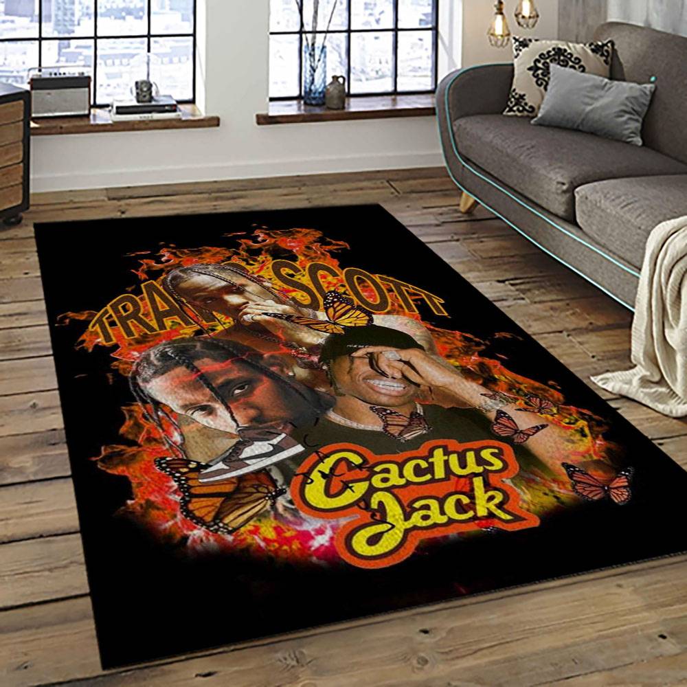 Travis Scott Rapper Hiphop Music Retangle Carpet Area Rug Home Decor Best Gift For Fan And Friends TST11