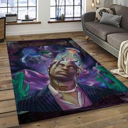 Travis Scott Rapper Hiphop Music Retangle Carpet Area Rug Home Decor Best Gift For Fan And Friends TST20