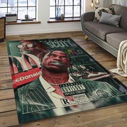 Travis Scott Rapper Hiphop Music Retangle Carpet Area Rug Home Decor Best Gift For Fan And Friends TST24
