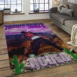 Travis Scott Rapper Hiphop Music Retangle Carpet Area Rug Home Decor Best Gift For Fan And Friends TST3