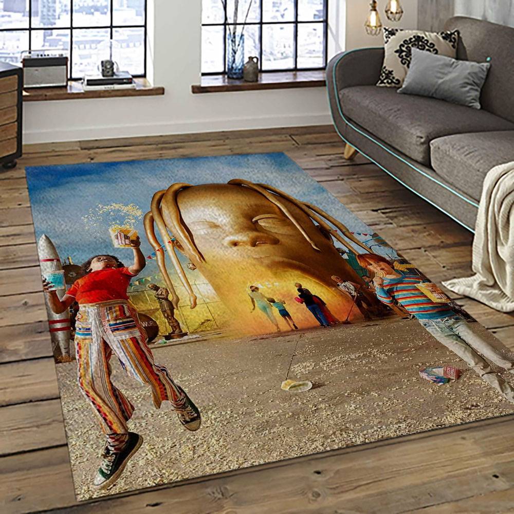 Travis Scott Rapper Hiphop Music Retangle Carpet Area Rug Home Decor Best Gift For Fan And Friends TST30
