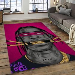 Travis Scott Rapper Hiphop Music Retangle Carpet Area Rug Home Decor Best Gift For Fan And Friends TST44