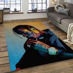 Travis Scott Rapper Hiphop Music Retangle Carpet Area Rug Home Decor Best Gift For Fan And Friends TST45