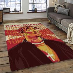 Tupac Shakur Rapper Hiphop Music Rap Carpet Area Rug Home Decor Gift For Fans Gift For Friends TS16