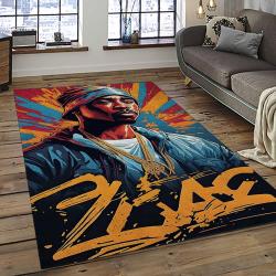 Tupac Shakur Rapper Hiphop Music Rap Carpet Area Rug Home Decor Gift For Fans Gift For Friends TS25