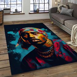 Tupac Shakur Rapper Hiphop Music Rap Carpet Area Rug Home Decor Gift For Fans Gift For Friends TS30