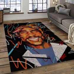 Tupac Shakur Rapper Hiphop Music Rap Carpet Area Rug Home Decor Gift For Fans Gift For Friends TS35