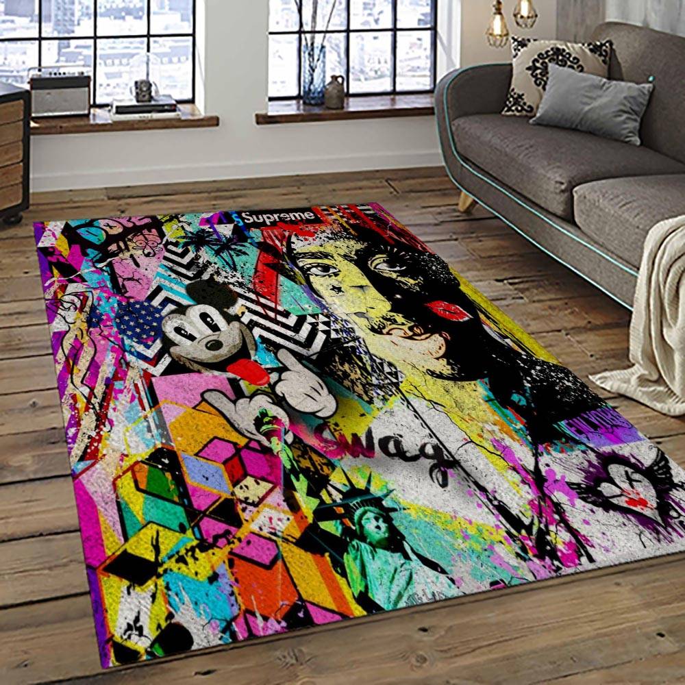Tupac Shakur Rapper Hiphop Music Rap Carpet Area Rug Home Decor Gift For Fans Gift For Friends TS36