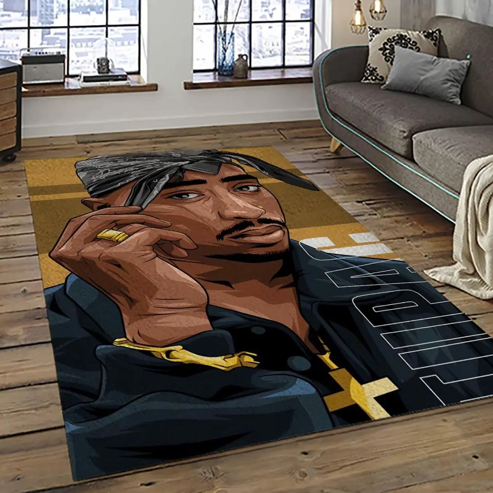 Tupac Shakur Rapper Hiphop Music Rap Carpet Area Rug Home Decor Gift For Fans Gift For Friends TS37
