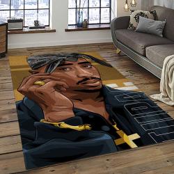 Tupac Shakur Rapper Hiphop Music Rap Carpet Area Rug Home Decor Gift For Fans Gift For Friends TS37