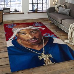 Tupac Shakur Rapper Hiphop Music Rap Carpet Area Rug Home Decor Gift For Fans Gift For Friends TS52