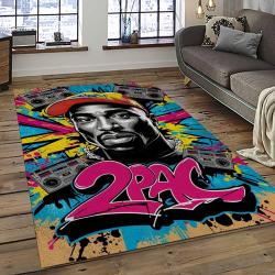 Tupac Shakur Rapper Hiphop Music Rap Carpet Area Rug Home Decor Gift For Fans Gift For Friends TS60