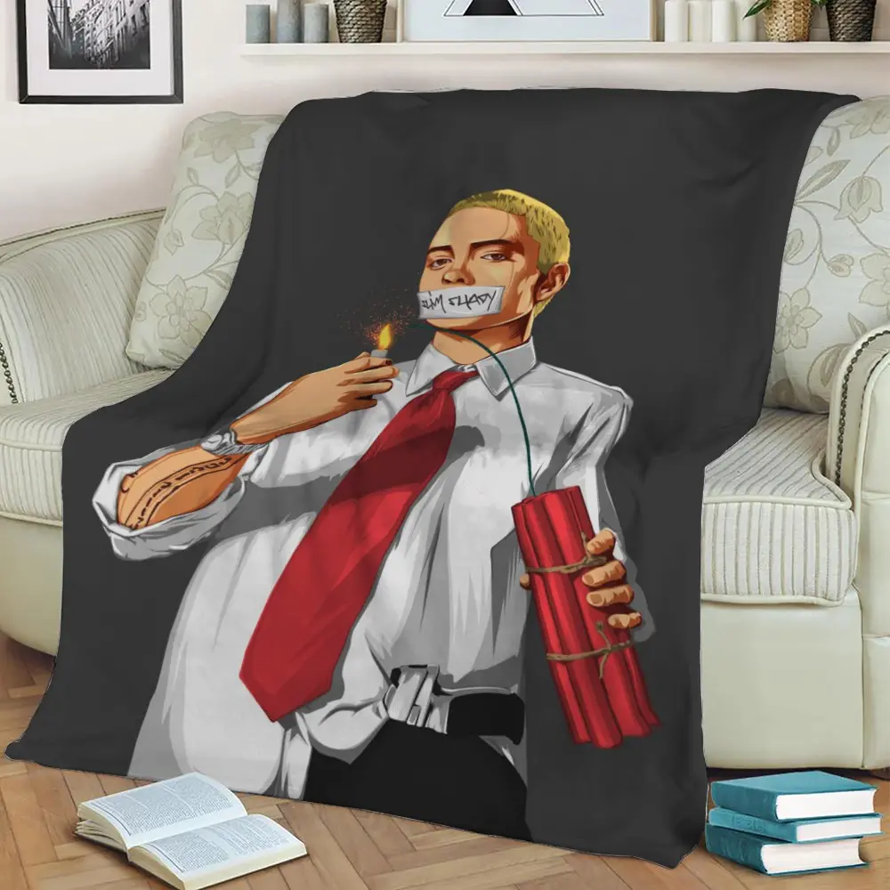 Eminem Fleece Throw Blanket Meaningful Gift For Halloween Christmas