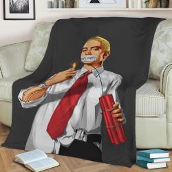 Eminem Fleece Throw Blanket Meaningful Gift For Halloween Christmas