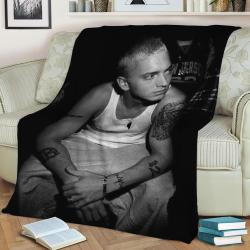 Eminem Fleece Throw Blanket Meaningful Gift For Halloween Christmas