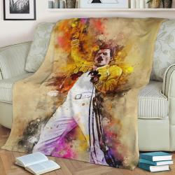 Freddie Mercury Fleece Throw Blanket Meaningful Gift For Halloween Christmas