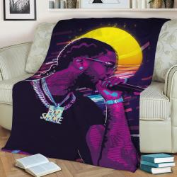 Pop Smoke Fleece Throw Blanket Meaningful Gift For Halloween Christmas