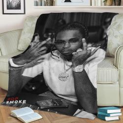 Pop Smoke Fleece Throw Blanket Meaningful Gift For Halloween Christmas