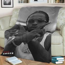 Pop Smoke Fleece Throw Blanket Meaningful Gift For Halloween Christmas
