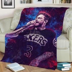 Post Malone Fleece Throw Blanket Meaningful Gift For Halloween Christmas