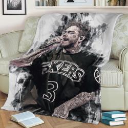 Post Malone Fleece Throw Blanket Meaningful Gift For Halloween Christmas