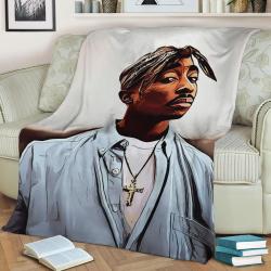 Tupac Fleece Throw Blanket Meaningful Gift For Halloween Christmas