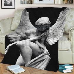 Angel Fleece Throw Blanket Meaningful Gift For Halloween Christmas