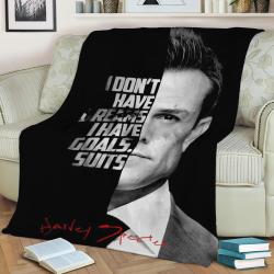 Harvey Specter Fleece Throw Blanket Meaningful Gift For Halloween Christmas