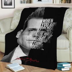 Harvey Specter Suits Fleece Throw Blanket Meaningful Gift For Halloween Christmas