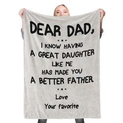 Dear Dad Fleece Throw Blanket Meaningful Gift For Halloween Christmas