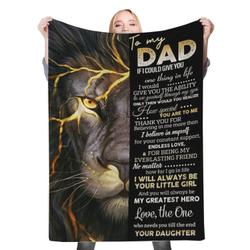 To My Dad Daughter Son To Dad Fleece Throw Blanket Meaningful Gift For Halloween Christmas