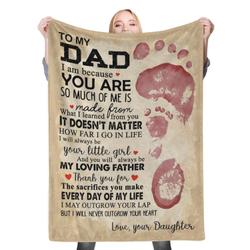 To My Dad Son Daughter To Dad Fleece Throw Blanket Meaningful Gift For Christmas