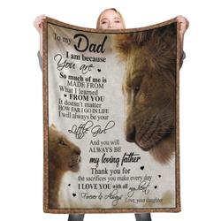 To My Dad Son Daughter To Dad Fleece Throw Blanket Meaningful Gift For Halloween Christmas