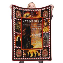 To My Dad Fleece Throw Blanket Meaningful Gift For Son Daughter To Dad Christmas