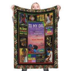 To My Dad Fleece Throw Blanket Meaningful Gift For Christmas Son Daughter To Dad