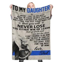 Love Dad To My Daughter Fleece Throw Blanket Meaningful Gift For Halloween Christmas